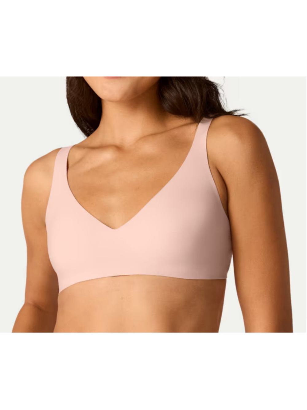 $48 NWT Bombas Pink/Nude No-Show Plunge Bralette XS Wireless Comfort Loungewear